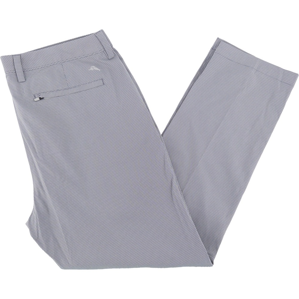 Tommy Bahama Mens 36x30 Island Zone Chip Shot Golf Pants Grey Microcheck Trouser